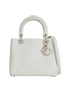 Medium Lady Dior Bag, &pound;1,400, Handbags, White, Leather, Front view